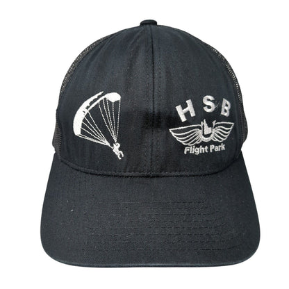 HSB Flight Park Snapback Trucker Hat Black OS Adjustable Mesh Pacific Headwear