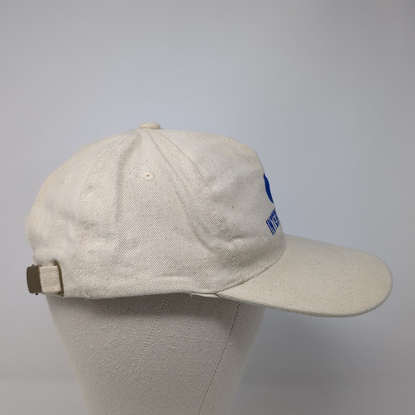 International Slideback Baseball Cap Beige OS Adjustable Lightweight 6 Panel