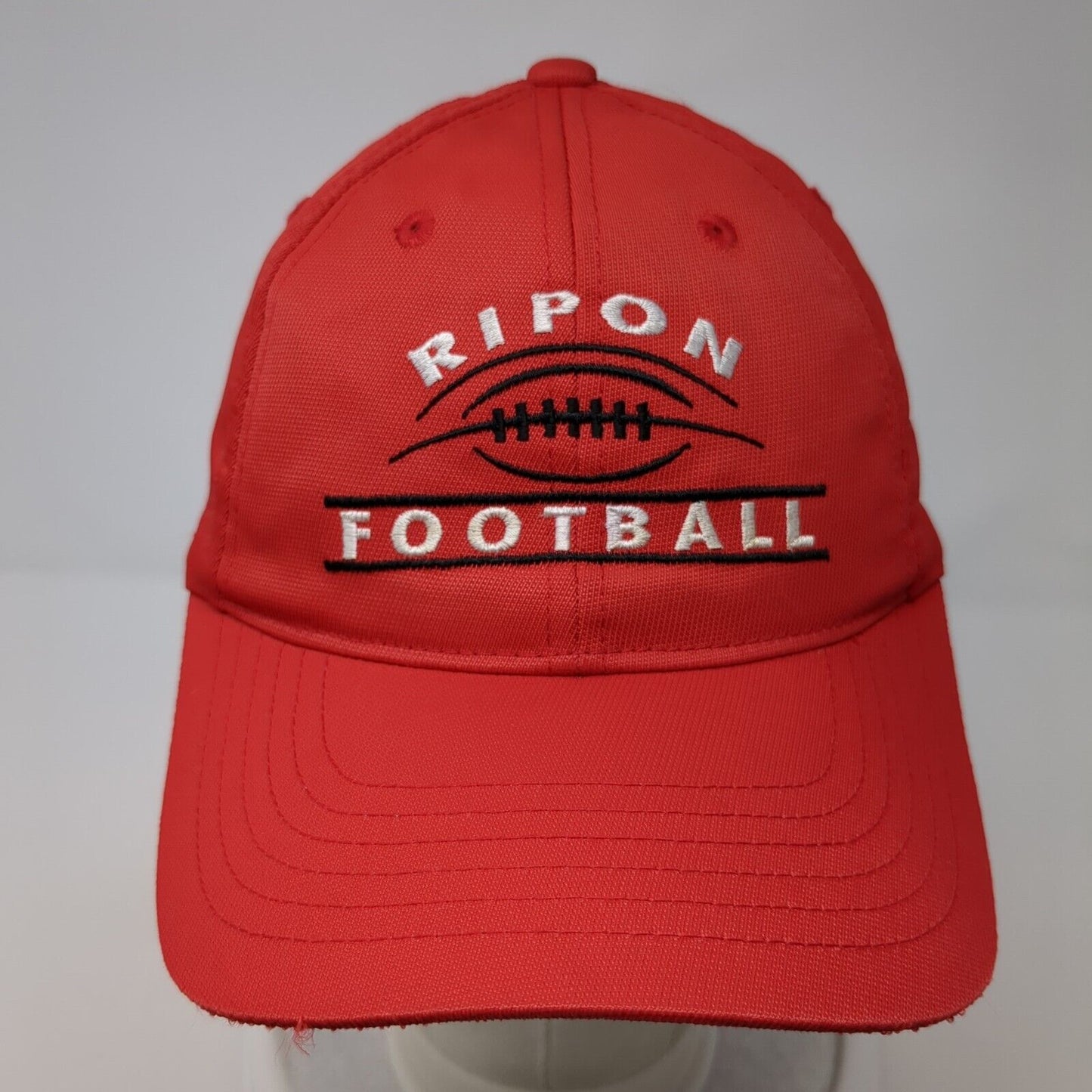 Ripon Football Strapback Hat Red One Size Adjustable Sport-Tek 6 Panel