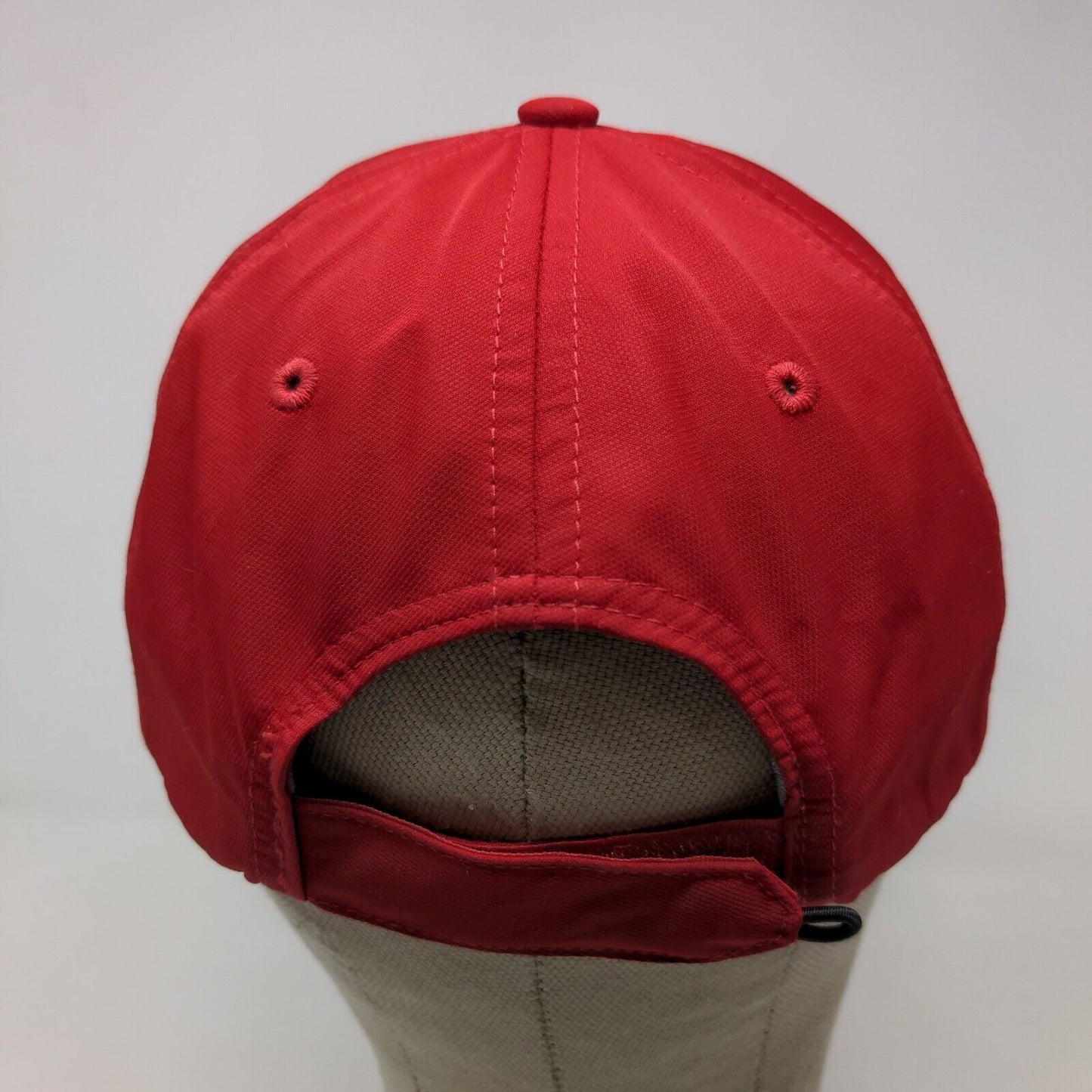 Ahead Men's Strapback Hat Red Adjustable Embroidered Umbrella Logo Polyester