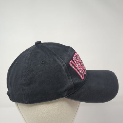 Vegas Rhinestone Strapback Hat Black One Size Adjustable Embroidered