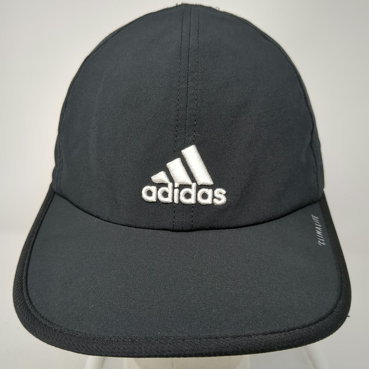 Adidas Baseball Cap Black One Size Climalite Performance Strapback Curved Hat