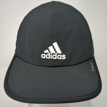 Adidas Baseball Cap Black One Size Climalite Performance Strapback Curved Hat
