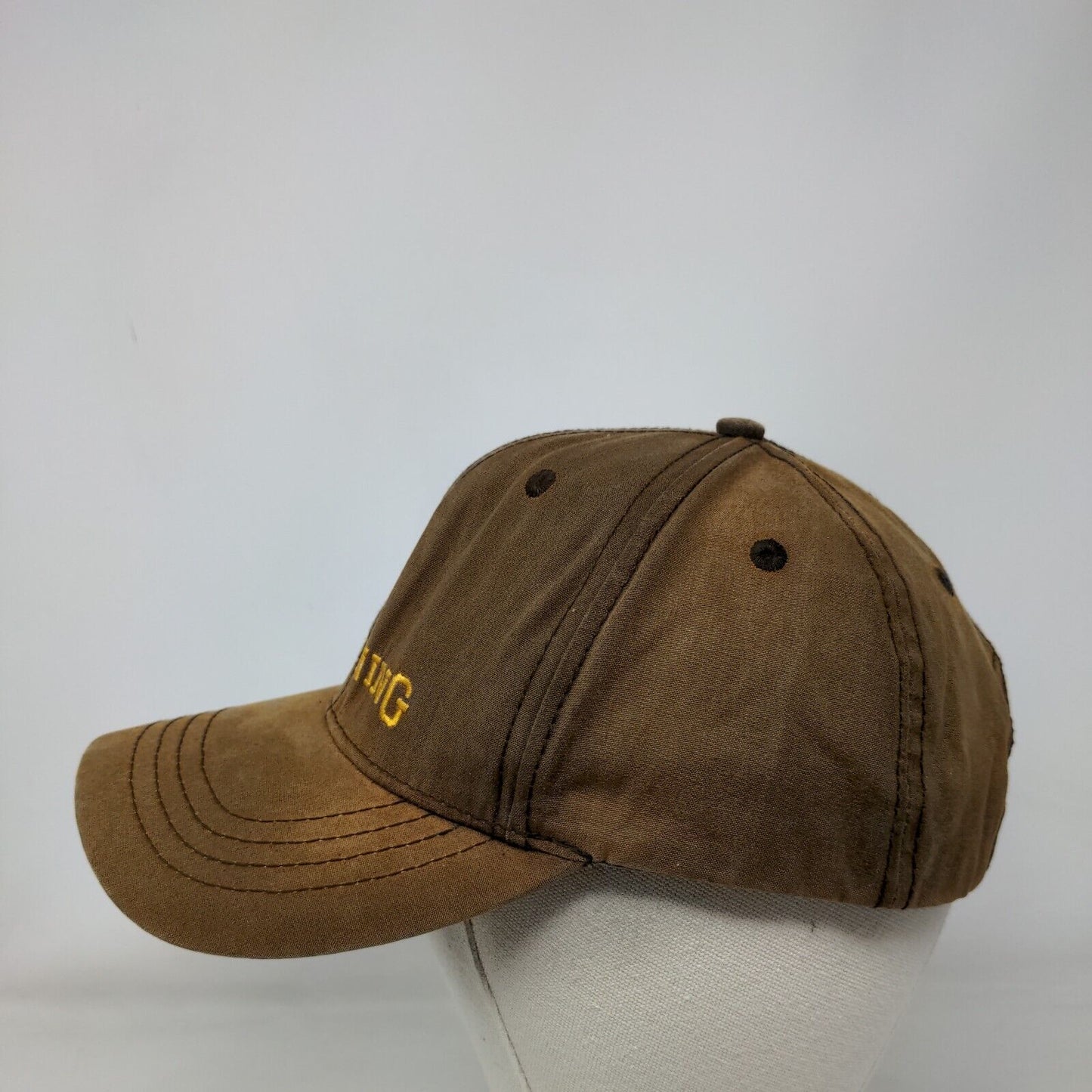 Browning Strapback Hat Brown OSFA Adjustable Embroidered Vented Holes Cotton