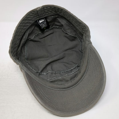 REI Army Cap Green XL Organic Cotton Hat Metal Logo Side Eyelets Outdoor Sun