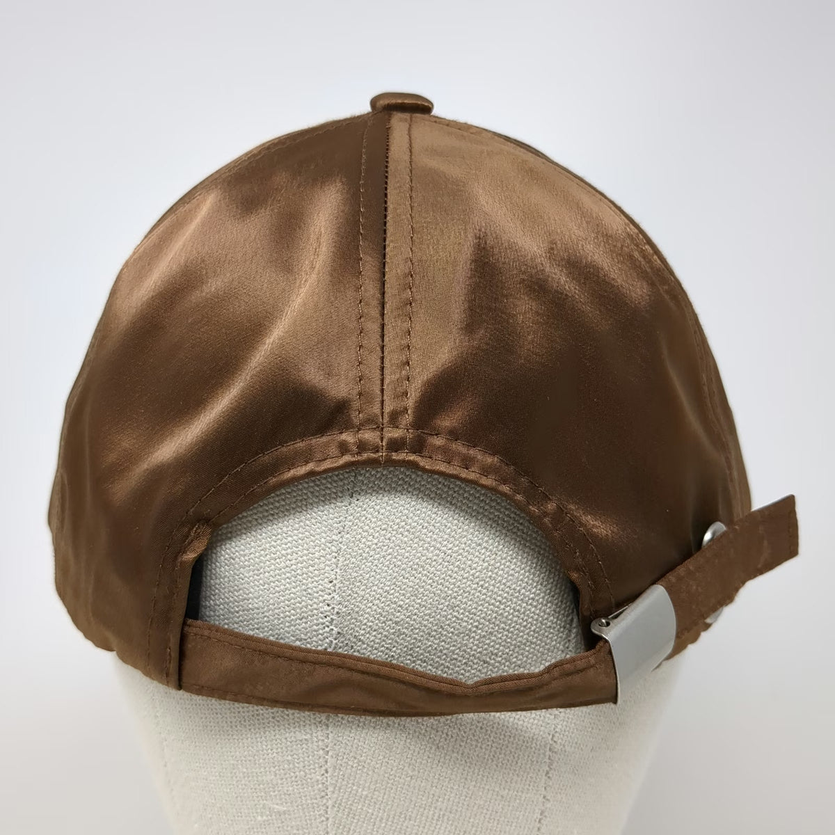 WYETH Brown Baseball Cap One Size Adjustable Satin Shiny Polyester Hat