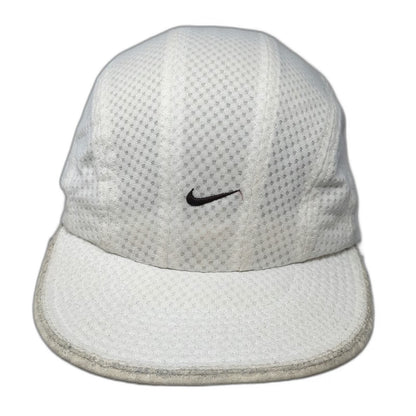 Nike Baseball Cap White Mesh Performance Embroidered Swoosh Runner Hat Vintage
