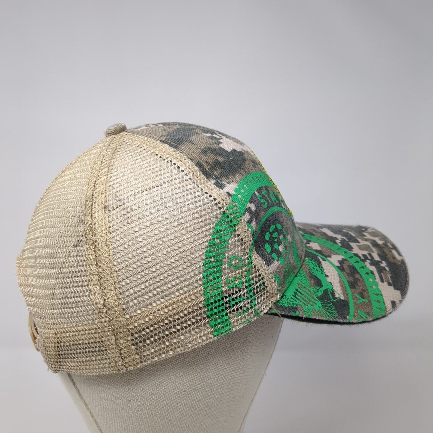 United States Army Snapback Trucker Hat Camouflage OS Adjustable Mesh Back