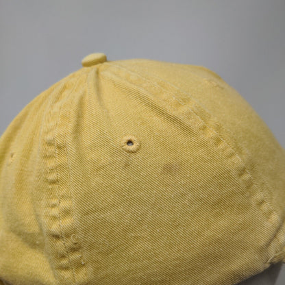 Unbranded Strapback Hat Yellow One Size Adjustable Vented Holes 6 Panel Blank