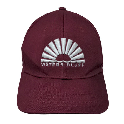 Waters Bluff Snapback Hat Red Burgundy One Size Embroidered 6 Panel