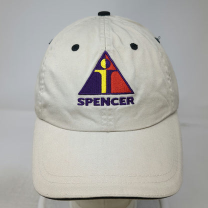 Spencer Baseball Cap Beige One Size Curved Brim Embroidered Logo Slideback Hat