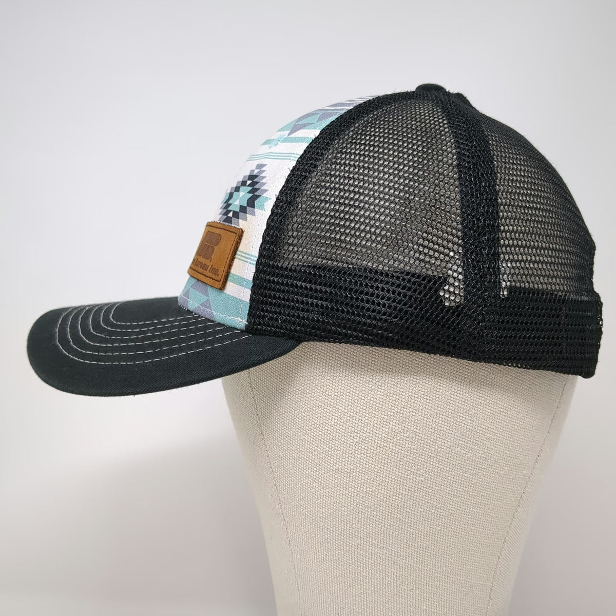 Buck's Bags Trucker Hat Black White Blue One Size Mesh Snapback Southwest Patch