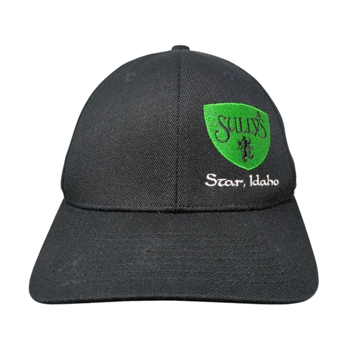 Sully's Star Idaho Fitted Hat Black SM-MD Embroidered Flexfit 6 Panel