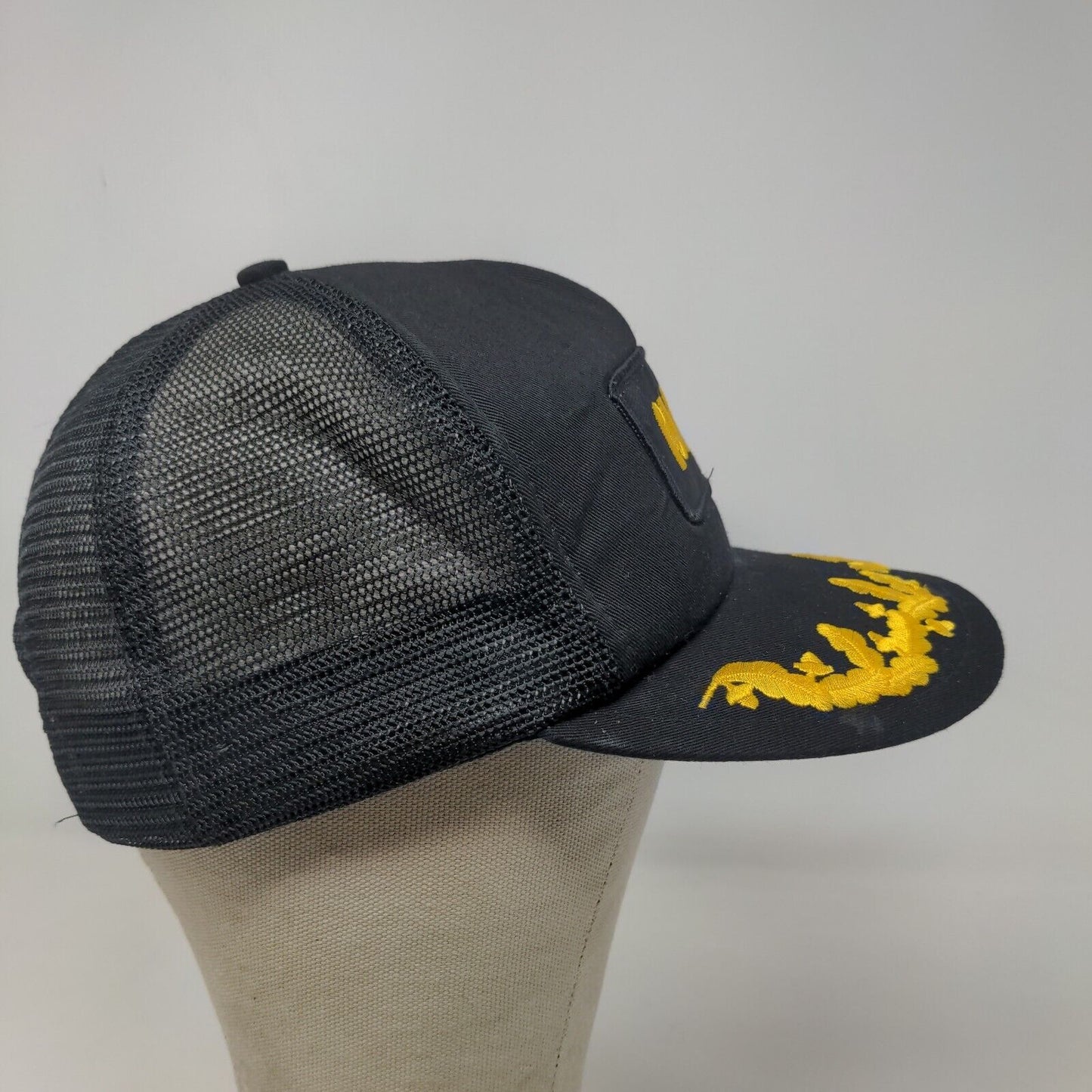 NASA Men's Snapback Mesh Back Hat Black Embroidered Scrambled Eggs Spaceport USA