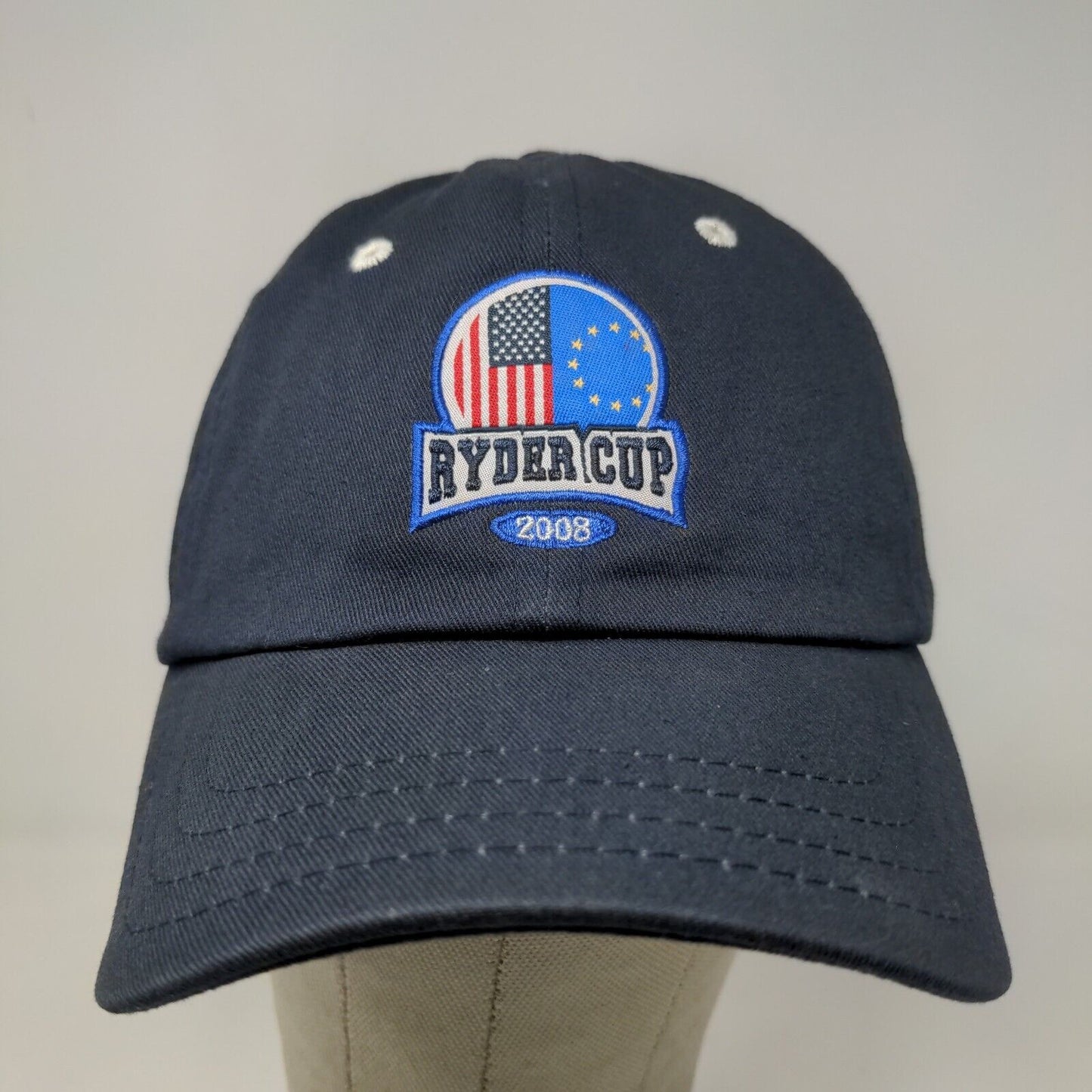 Pukka Men's Strapback Hat Blue Size OS Embroidered 2008 Ryder Cup Logo Golf