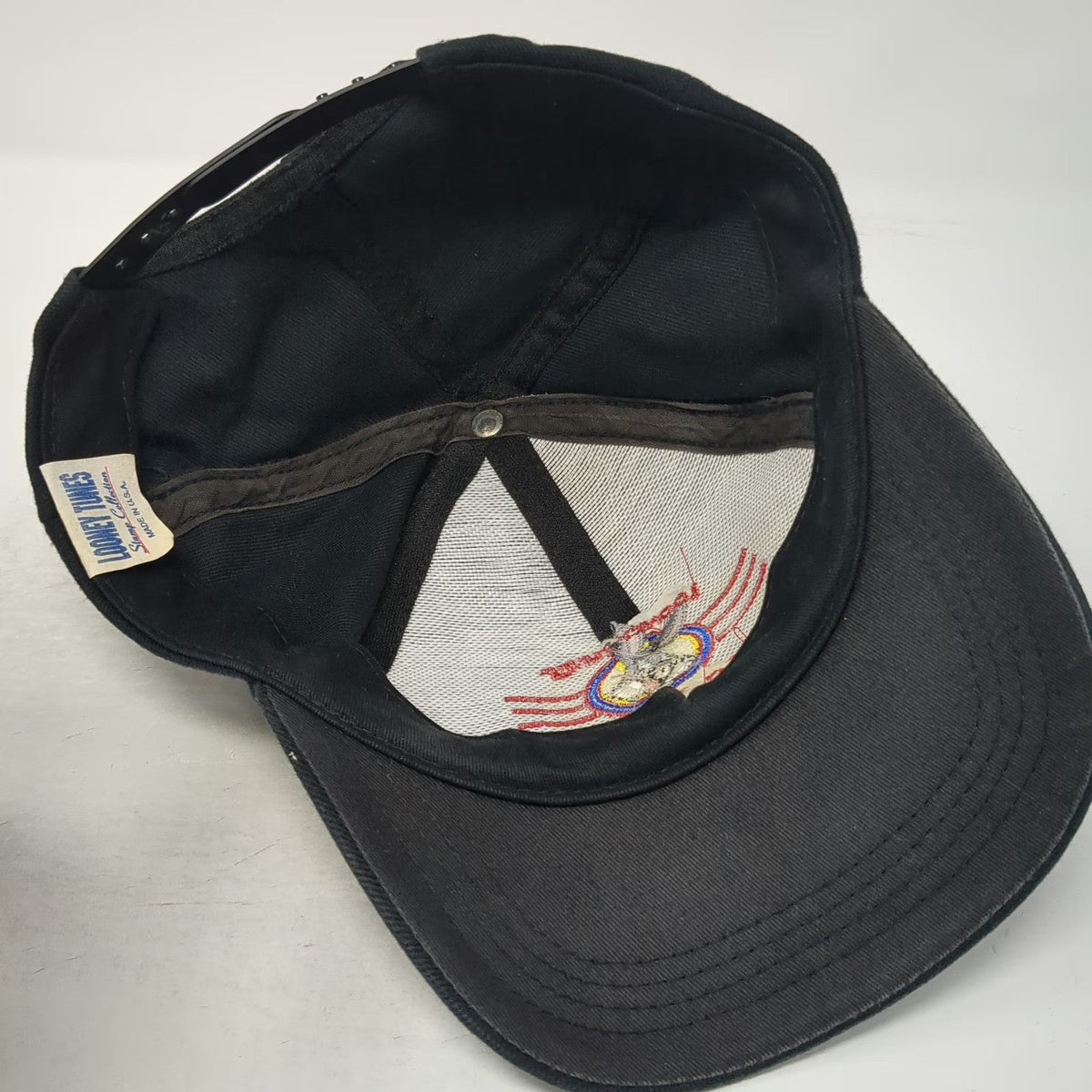 Looney Tunes Snapback Black Hat One Size Bugs Bunny US Mail Stamp Collection