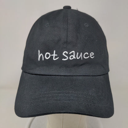 Hot Sauce Slideback Hat Black One Size Adjustable Embroidered Vented Holes
