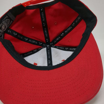 Double Portion Supply Snapback Red One Size Maui Zipline Hawaii Island Map Hat