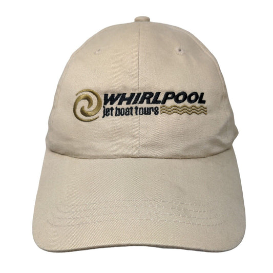 Whirlpool Jet Boat Tours Strapback Hat Tan OSFA Adjustable Embroidered Cotton