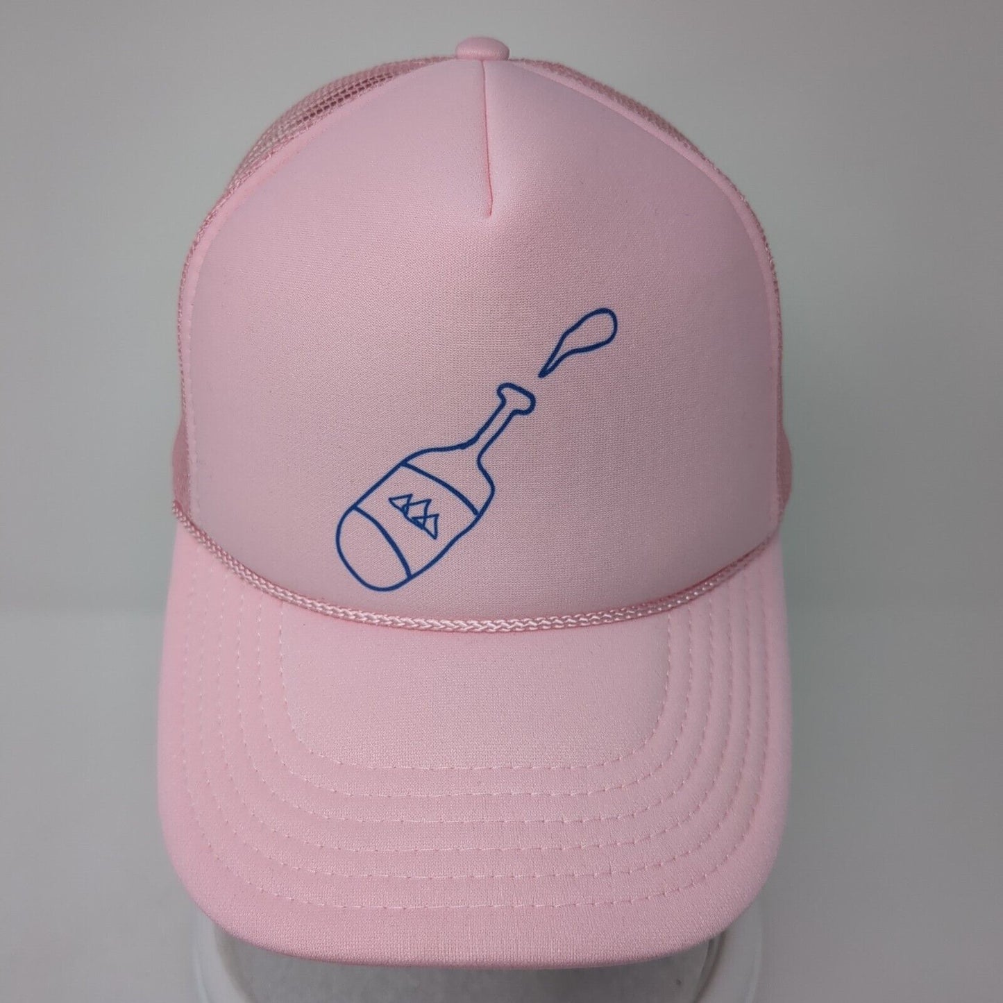 Bottle Snapback Trucker Hat Pink One Size Adjustable Mesh Back Rope Otto
