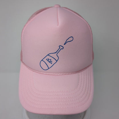 Bottle Snapback Trucker Hat Pink One Size Adjustable Mesh Back Rope Otto