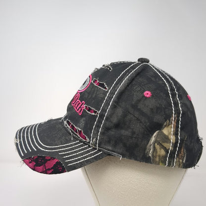 Mossy Oak Baseball Cap Black Pink One Size Lace Underlay Strapback Hat Camo Logo
