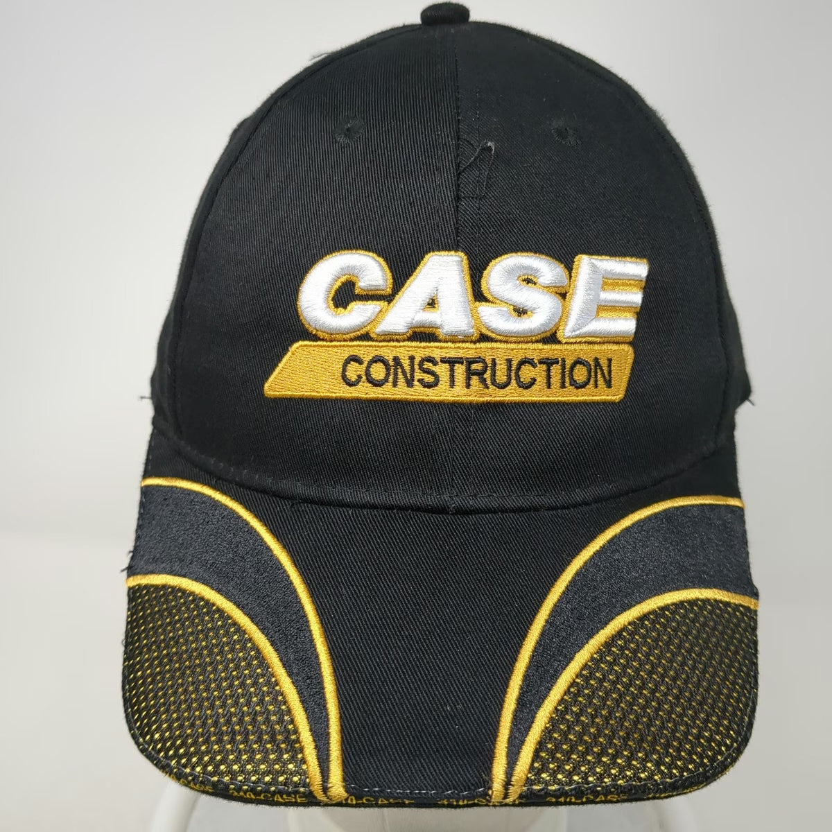 Lone Pine Case Construction Hat Baseball Cap Black Yellow OSFM Strapback Logo