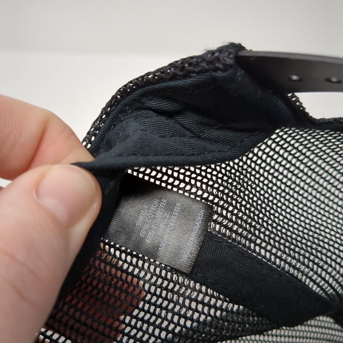 Richardson Snapback Mesh Back Trucker Hat Black One Size Leather Patch