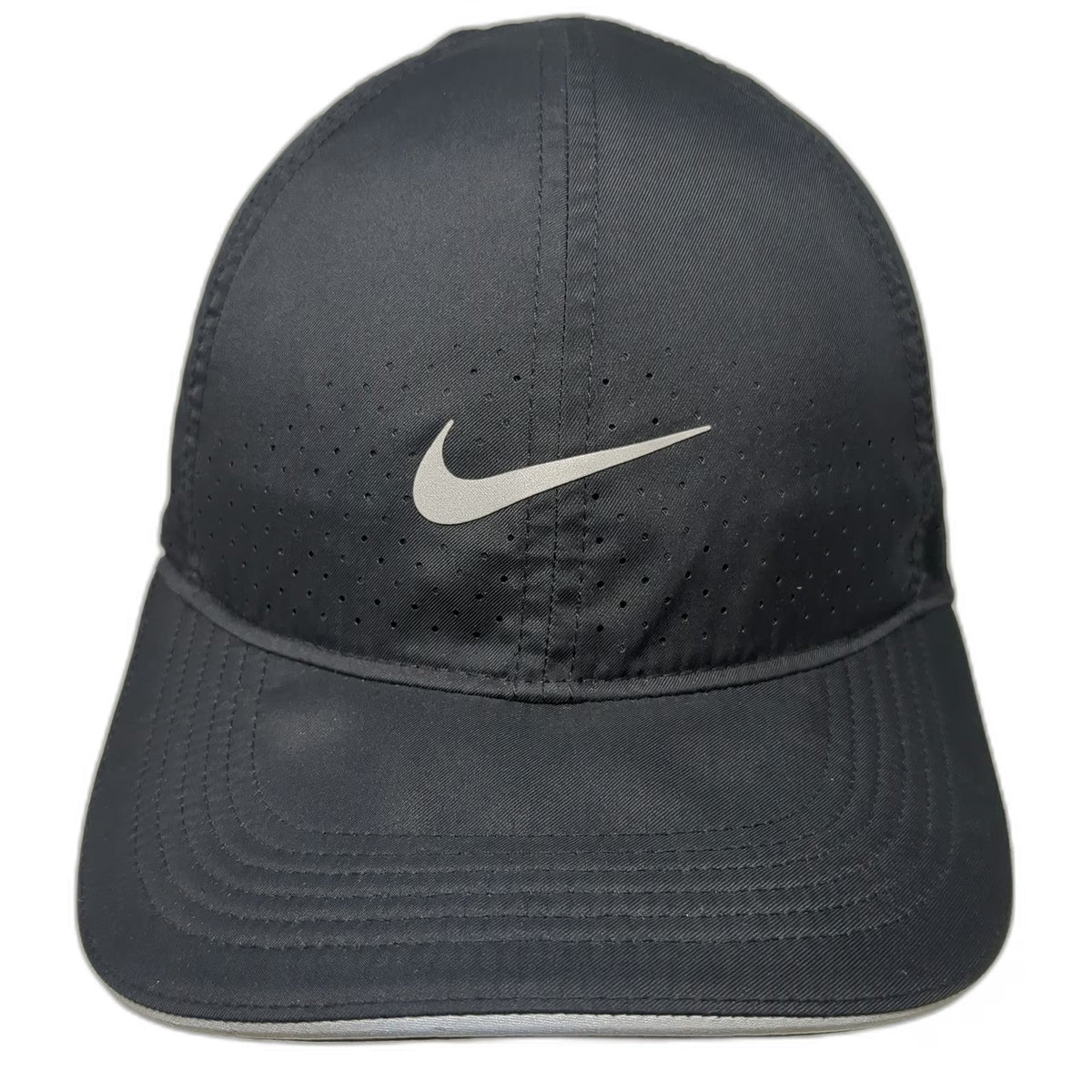 Nike Baseball Cap Black One Size Dri-FIT Featherlight Reflective Swoosh hat