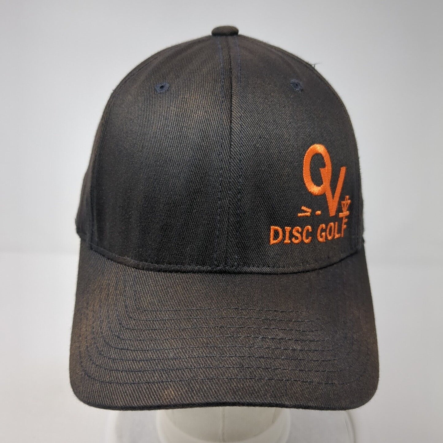 Disc Golf Fitted Hat Black L-XL Stretch Embroidered Flexfit Yupoong