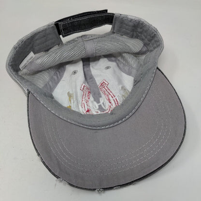 Cowgirl Horseshoe Strapback Mesh Back Trucker Hat Gray OSFM Embroidered