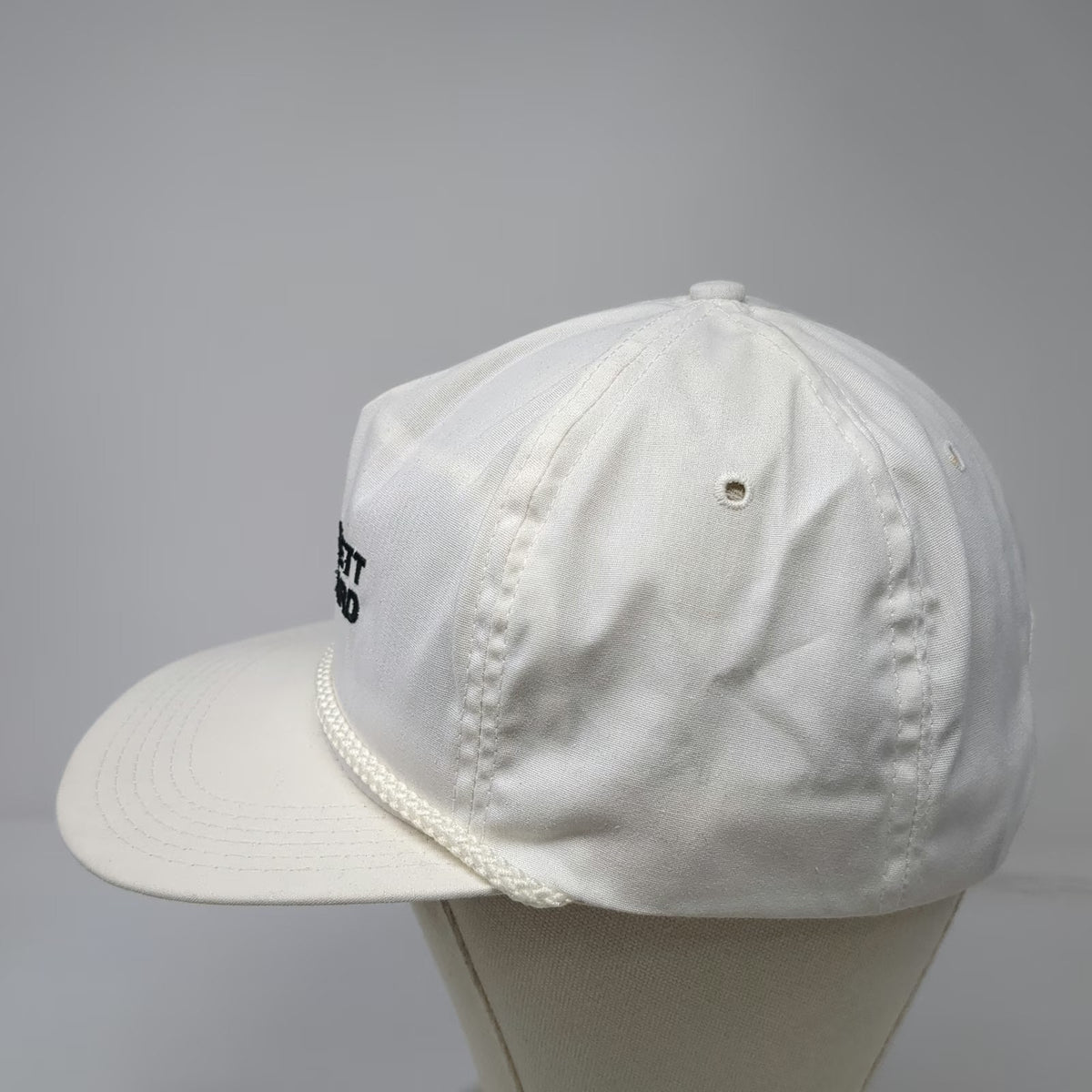 M & B Headwear Trucker White Vintage Hat Hewlett Packard Rope Made in USA Strap