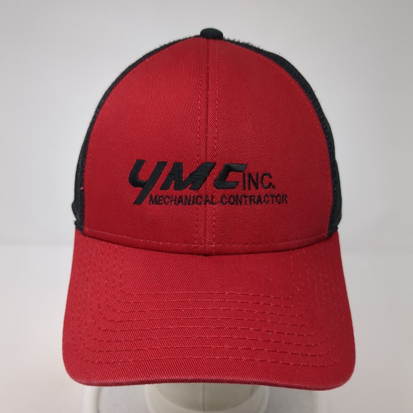YMC Inc Mechanical Contractor Strapback Trucker Hat Red One Size 6 Panel