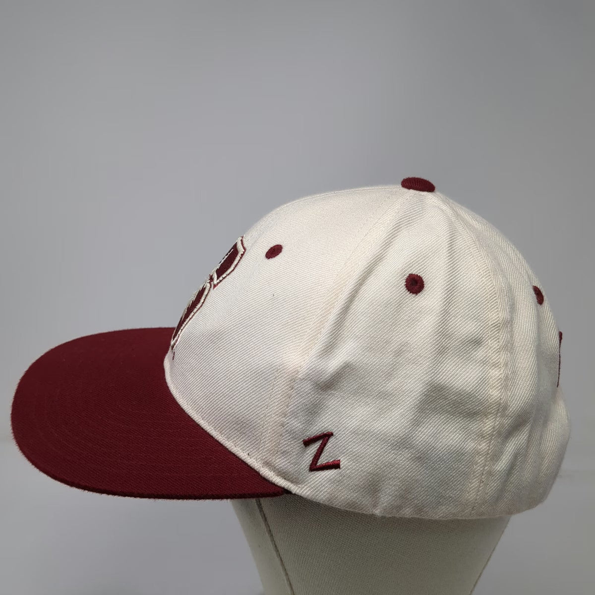 Stanford Cardinal NCAA Zephyr Snapback Hat White Red One Size Wool Blend Script