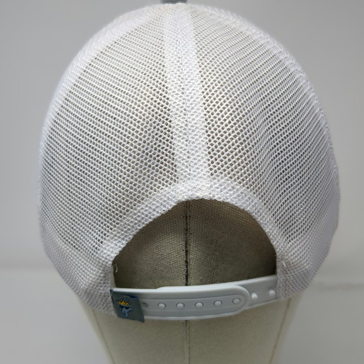 GOAT USA Trucker Hat Gray One Size Leather Patch Mesh Back Snapback Goat Logo