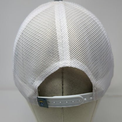 GOAT USA Trucker Hat Gray One Size Leather Patch Mesh Back Snapback Goat Logo