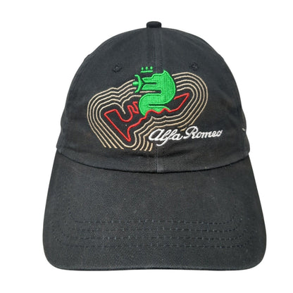 Alfa Romeo Strapback Hat Black One Size Embroidered Cap America 6 Panel