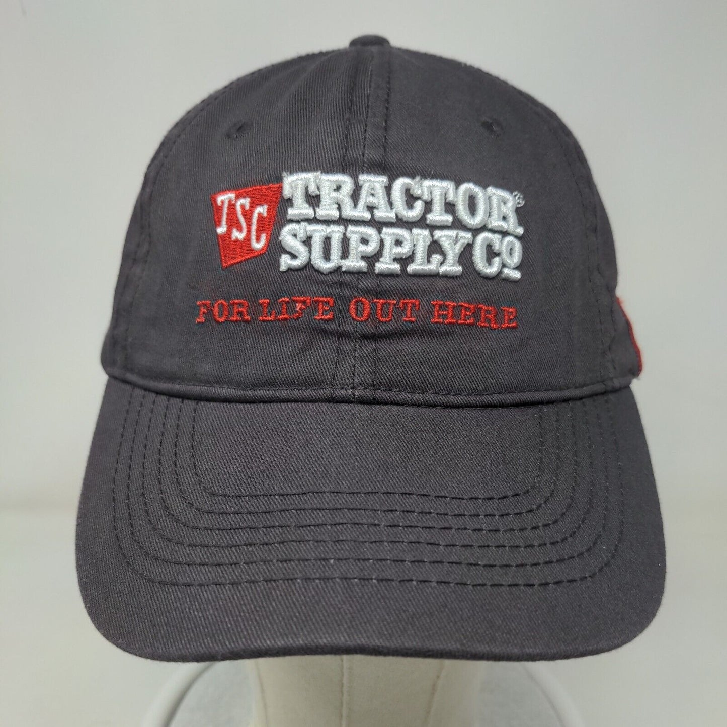 TSC Tractor Supply Co. Slideback Hat Gray One Size Embroidered 6 Panel