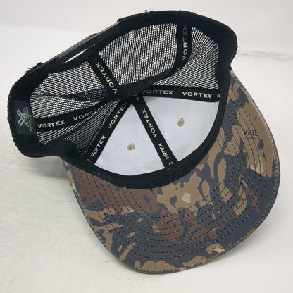 Vortex Optics Trucker Hat Brown Camo One Size Snapback Mesh Raised Rubber Logo