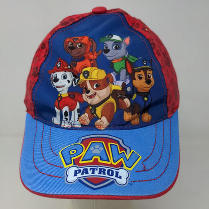 Nickelodeon Boys Strapback Hat Red OSFM Paw Patrol Logo Pawprints All Over Print