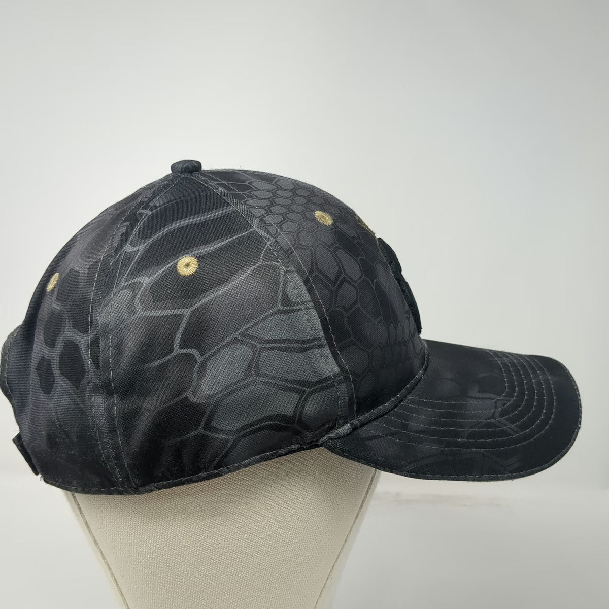 Kryptek Baseball Cap One Size Black Gray Gold Typhon Camo Spartan Helmet Hat
