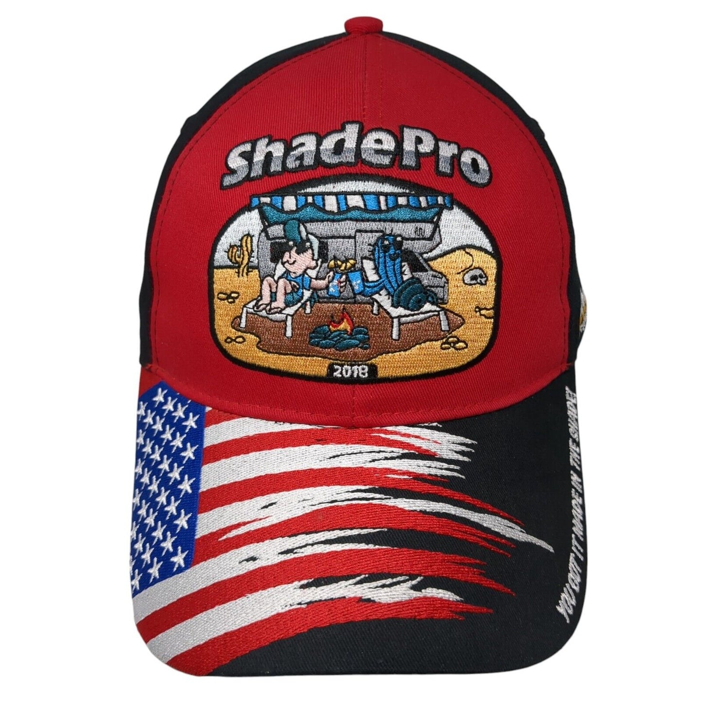 ShadePro Strapback Hat Multi One Size Adjustable ShurGrip USA Flag
