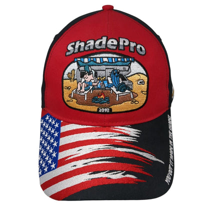 ShadePro Strapback Hat Multi One Size Adjustable ShurGrip USA Flag