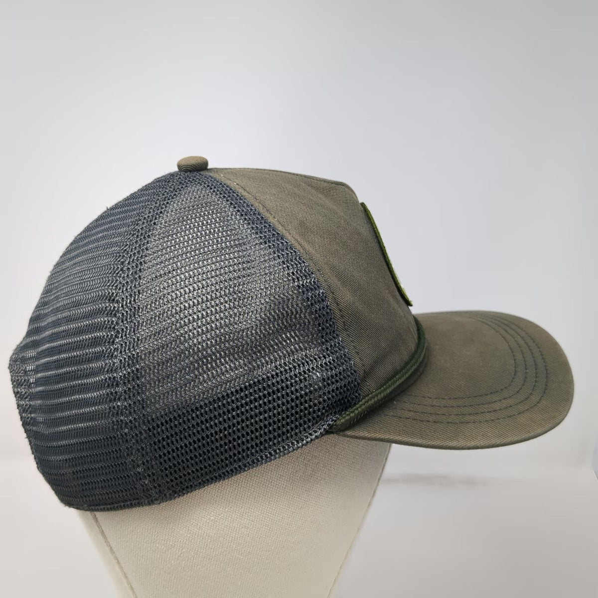 Green Trucker Hat One Size Mesh Back Rope Tree Patch Logo Snapback Outdoor Cap