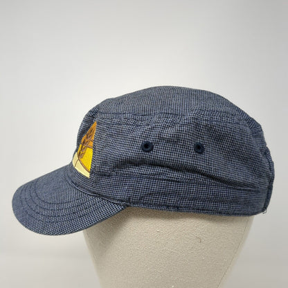 District Strapback Cadet Army Cap Blue One Size Adjustable Embroidered Cotton
