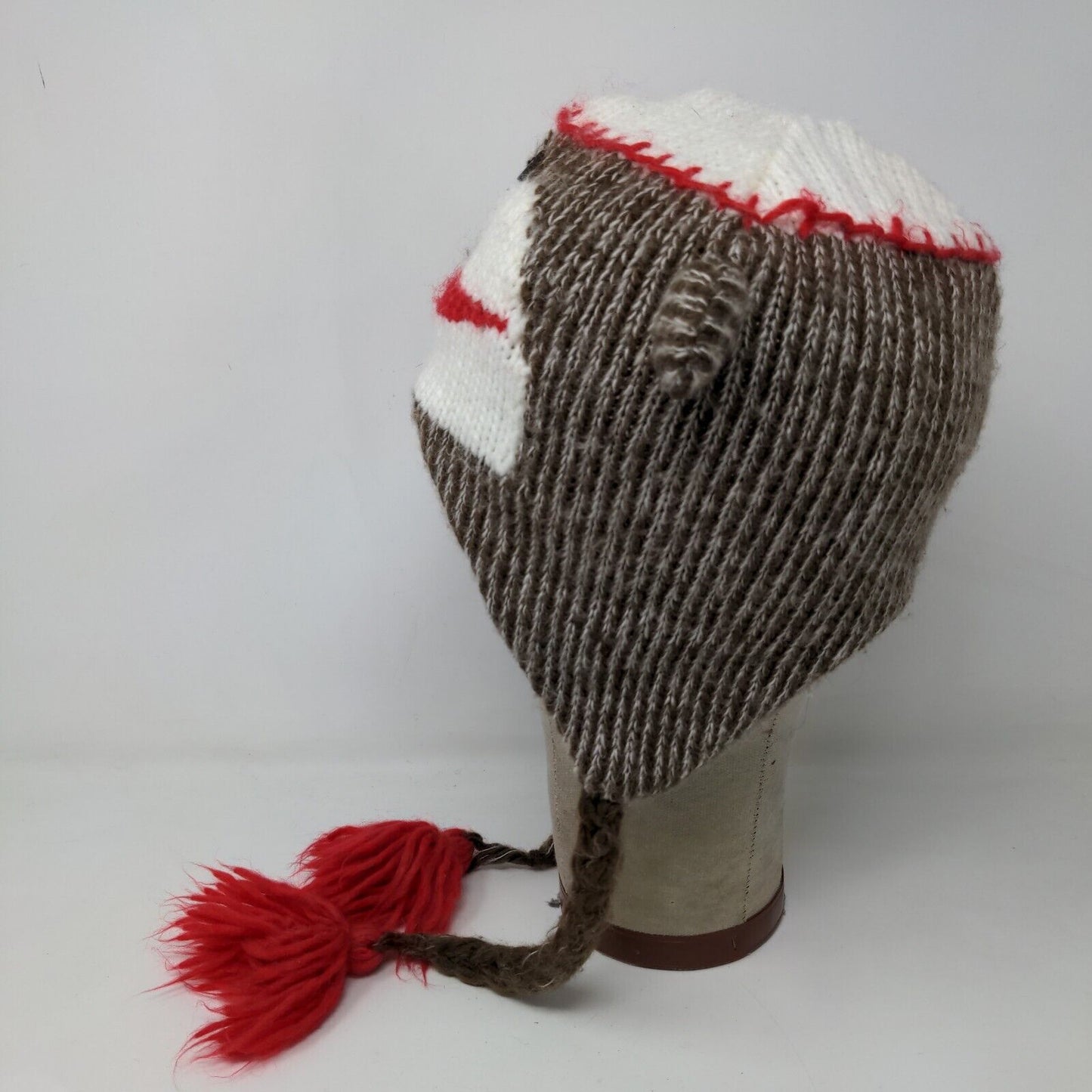 Sock Monkey Boy's Knit Beanie Hat Cap Multicolor 100% Acrylic Fleece Lined