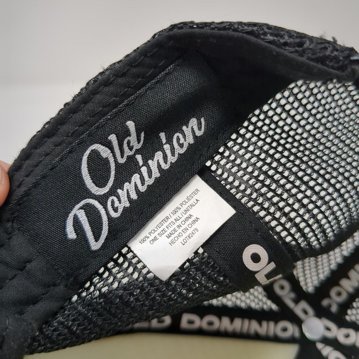 Old Dominion Trucker Hat Black One Size Mountain Graphic Foam Front Mesh Back