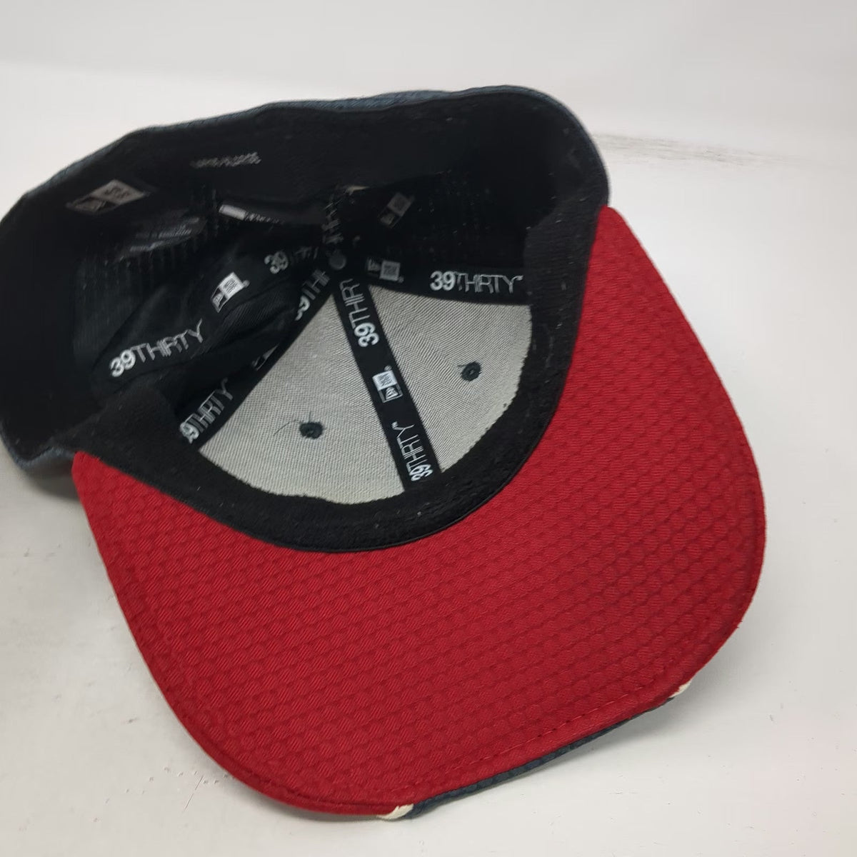 New Era Baseball Cap Gray Red White XL Power Engineers Honeycomb Fitted Hat