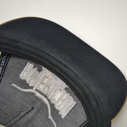 Rural Cloth Trucker Hat Black One Size American Cattle Co Longhorn Mesh Snapback