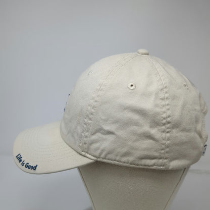 Life is Good Baseball Cap Beige One Size Slideback Compass Star Embroidered Hat